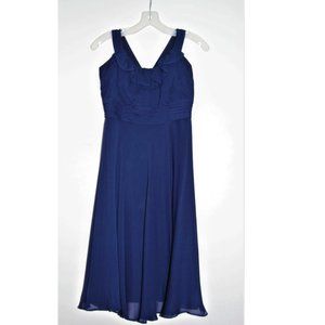 David's Bridal Navy Blue Chiffon Dress